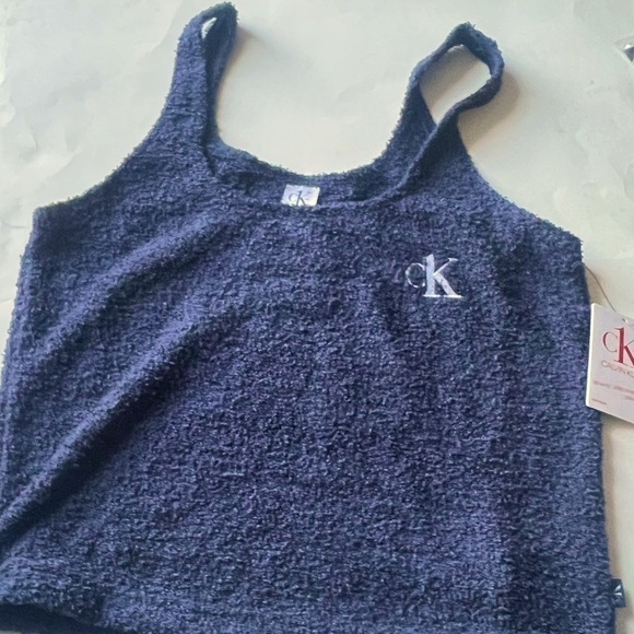 New Calvin Klein Women's Ck One Plush Lounge Tank Top. Size Large - Picture 6 of 7